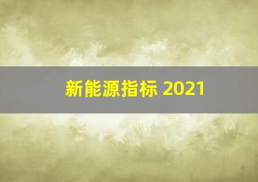 新能源指标 2021